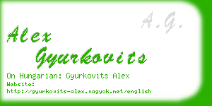 alex gyurkovits business card